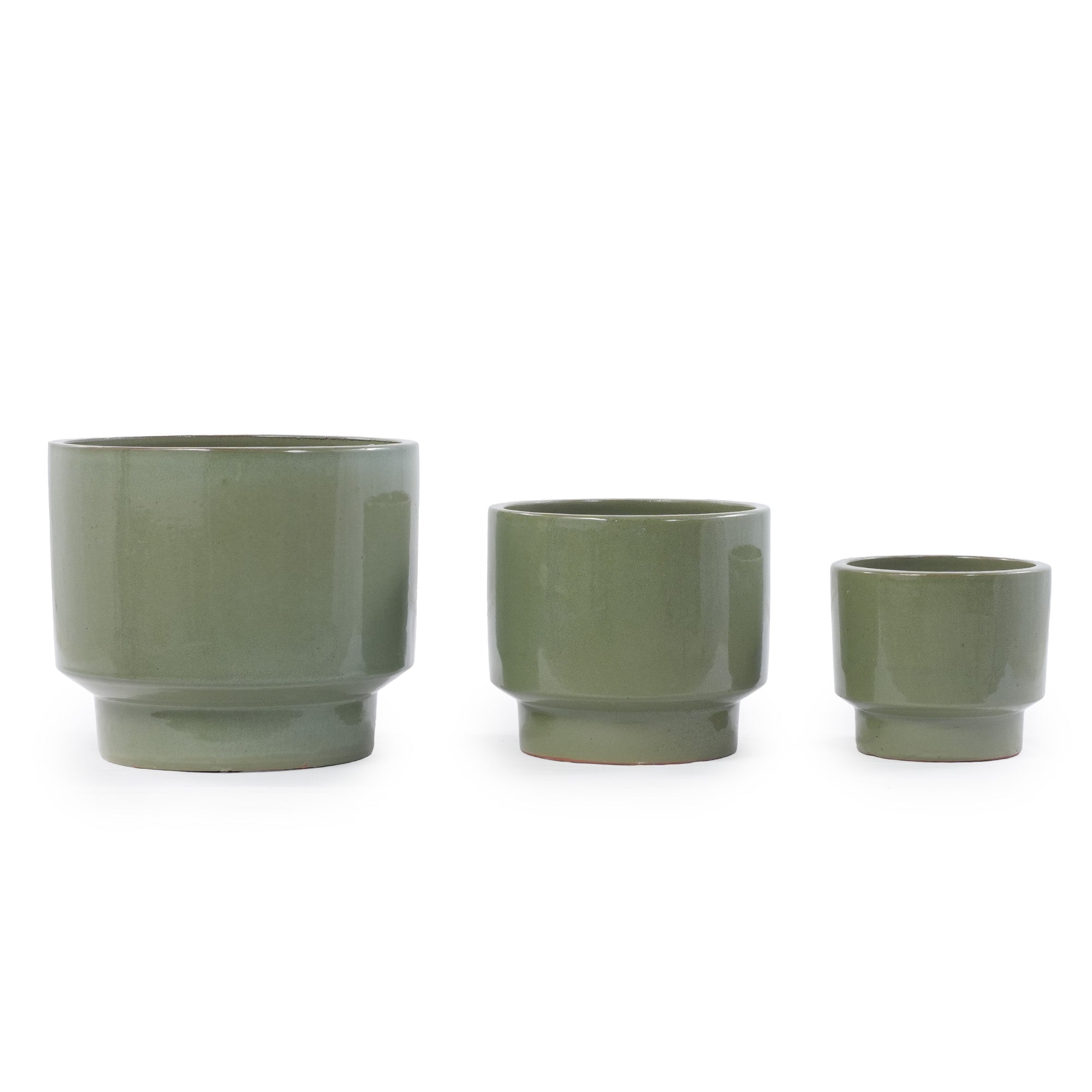 Handmade Solid Glaze Ceramic Planter Set of 3