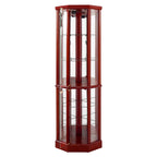 6 Shelf Lighted Corner Curio Cabinet with Adjustable Shelves