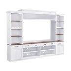 Farmhouse 4-Piece Entertainment Center with Bookshelf for TVs Up to 70"