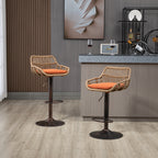 Modern Swivel Bar Stools Set of 2 Adjustable Counter Height Chairs