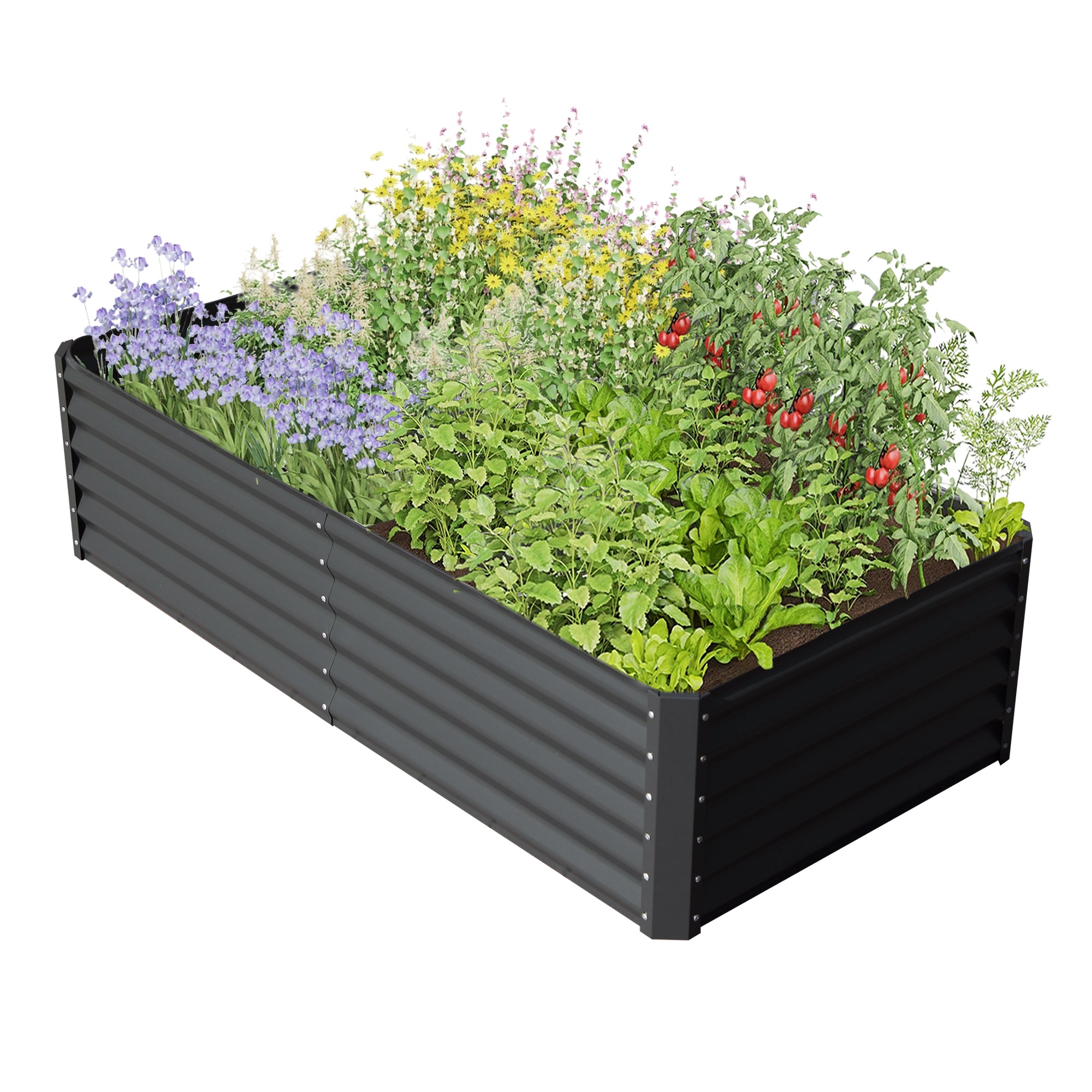 8×4×1.5 ft Galvanized Raised Garden Bed