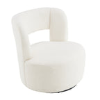 Swivel Barrel Chair with Soft Teddy Fabric