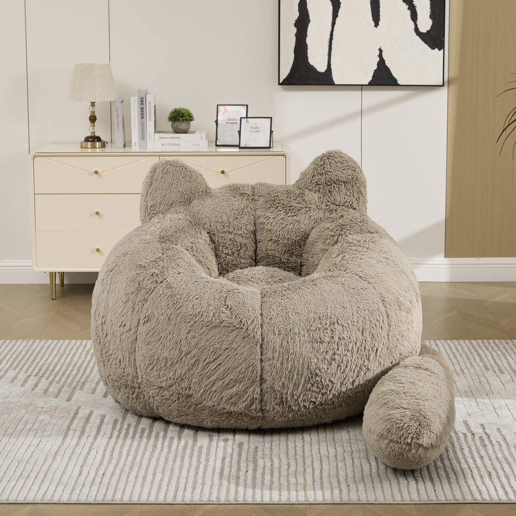 41.7'' W Boneless Single Sofa, Faux Fur Bean Bag Chair