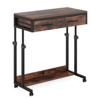 Portable Laptop Desk with Drawer & Wheels
