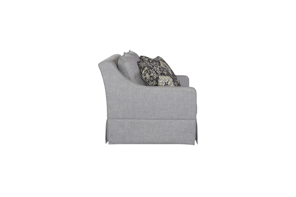 Loveseat With Skirt And Reversable Cushions And 2 Pillows