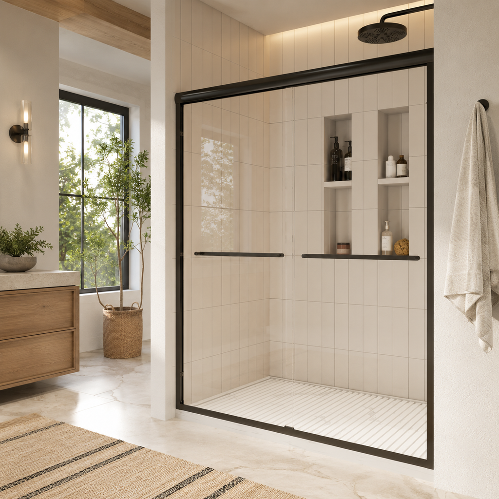 Framed Double Sliding Shower Door, 50-54" W x 72" H