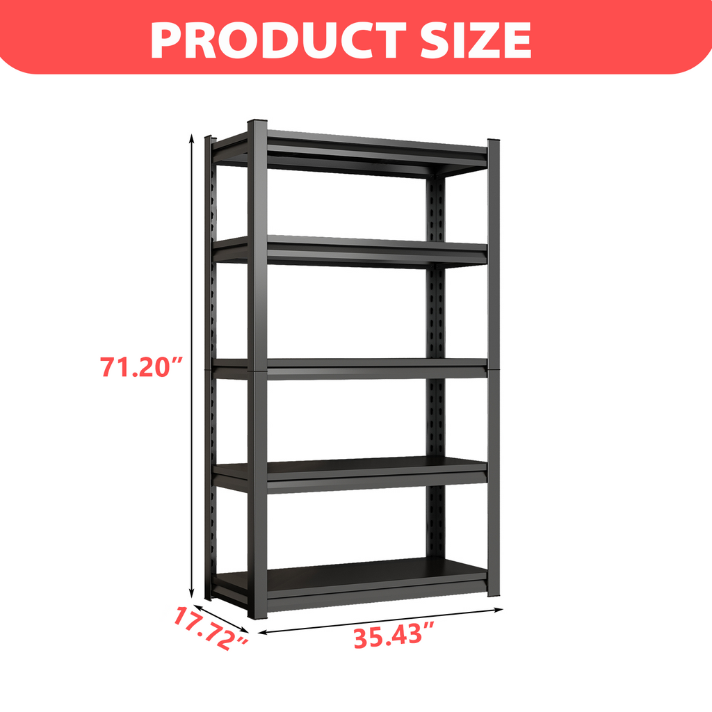 5-Tier Heavy Duty Metal Storage Shelving Unit