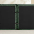 Armless Sofa in Velvet Green