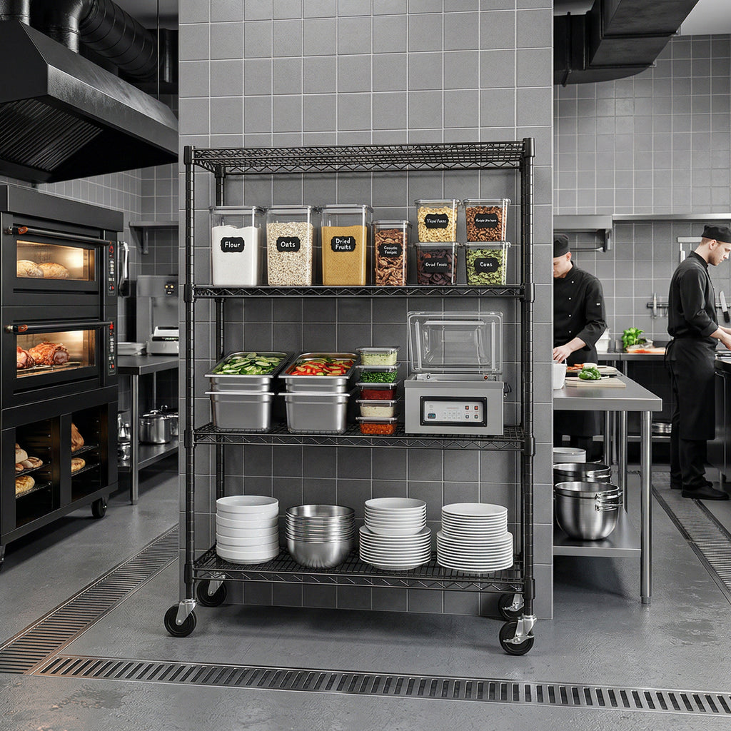 2640 Lbs Industrial Metal 4 Tier Shelving Unit