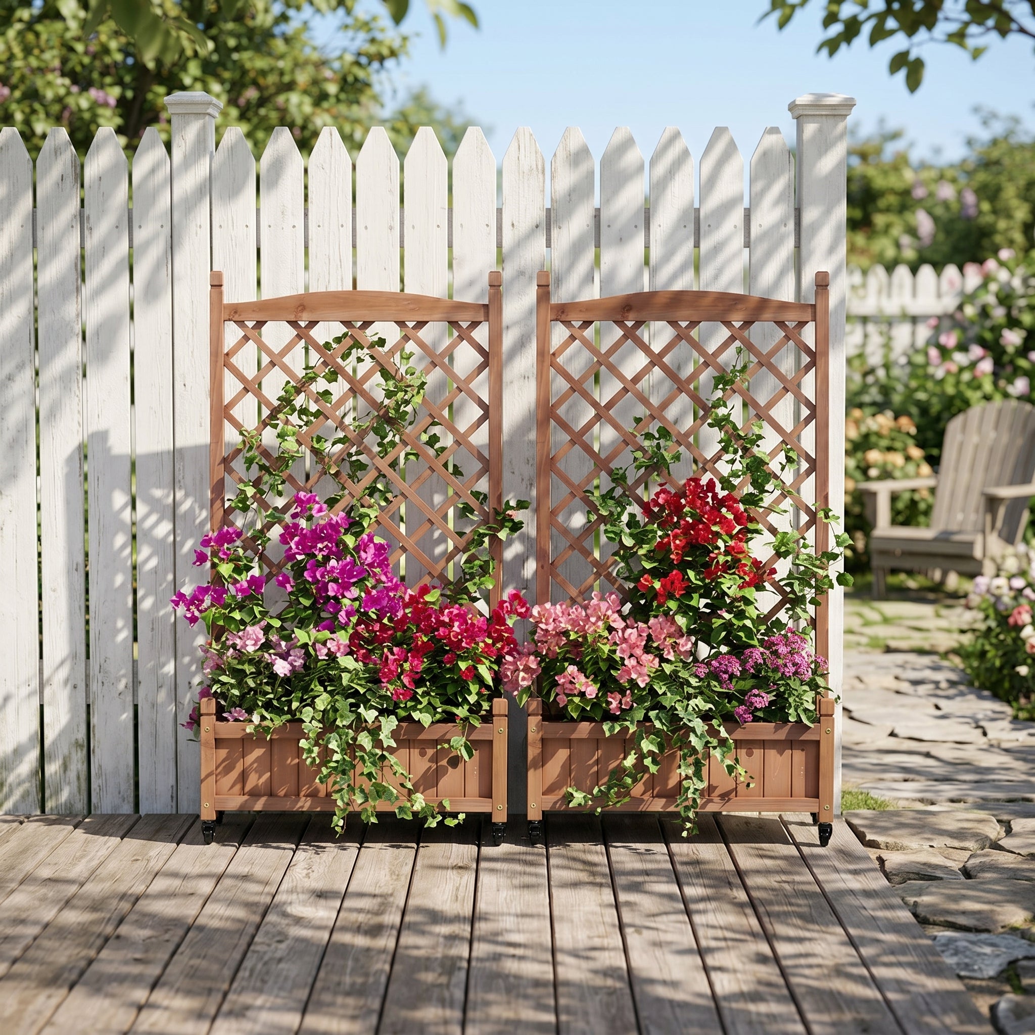 Raised Garden Bed with Trellis 2 Pack