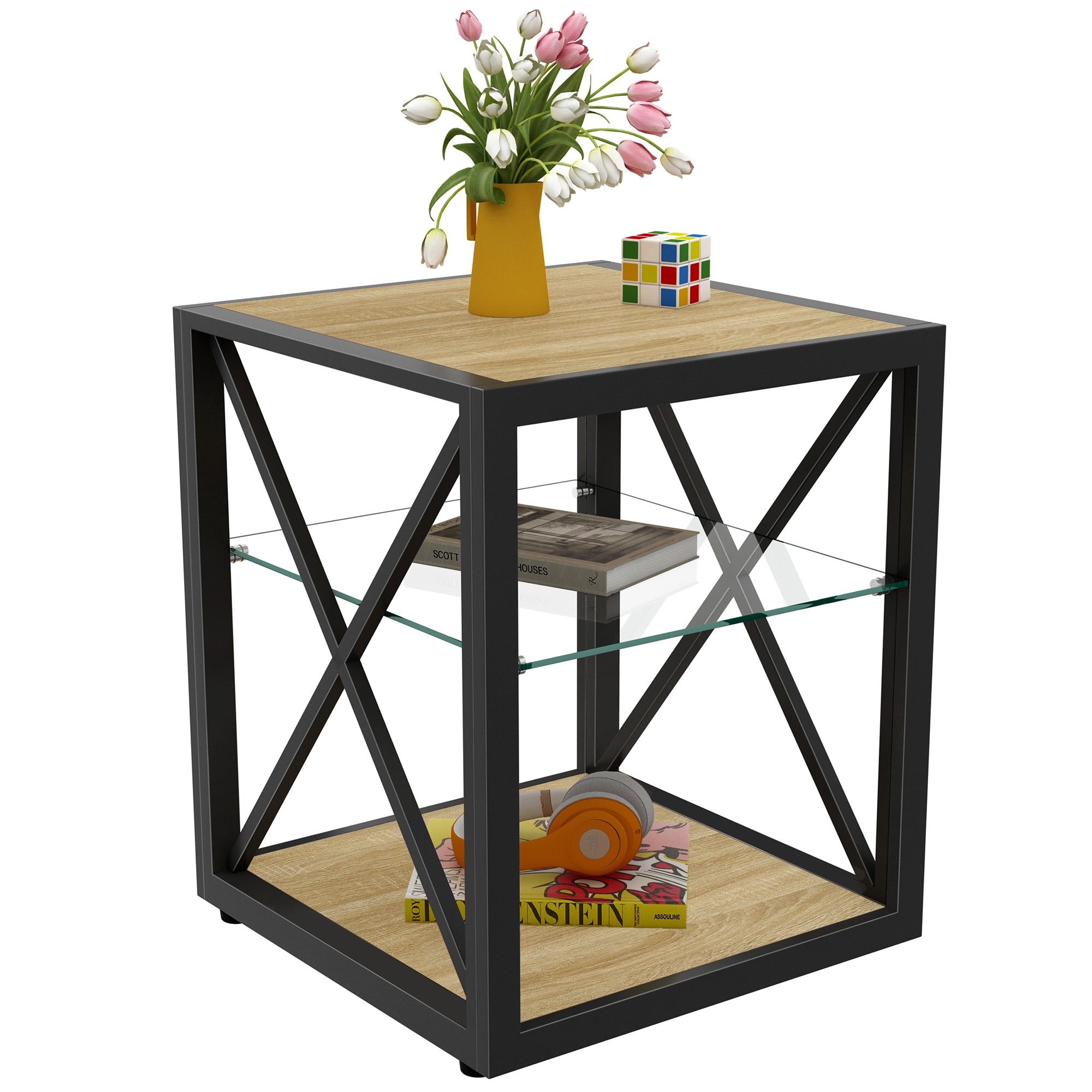 Modern End Table Nightstand for Bedroom & Living Room