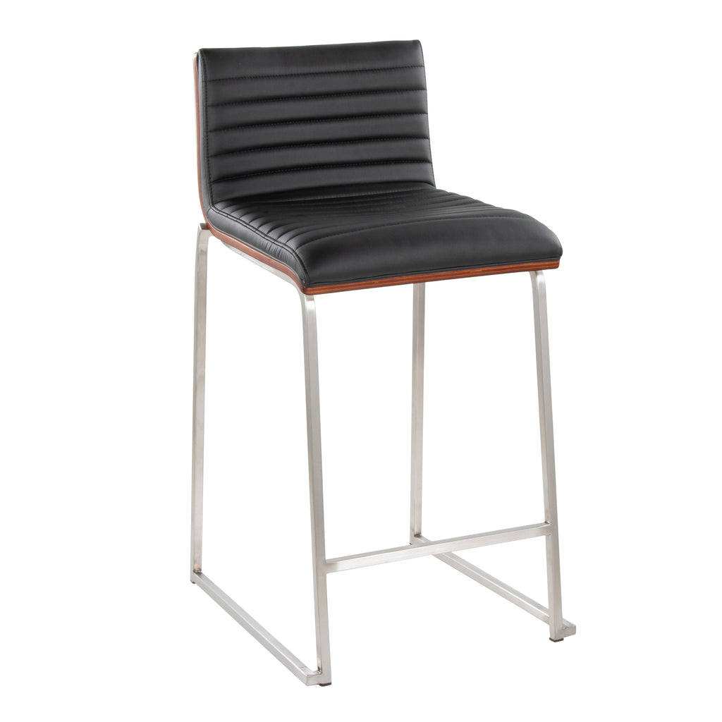 26" Contemporary Fixed-Height Counter Stool in Stainless Steel