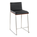 26" Contemporary Fixed-Height Counter Stool in Stainless Steel