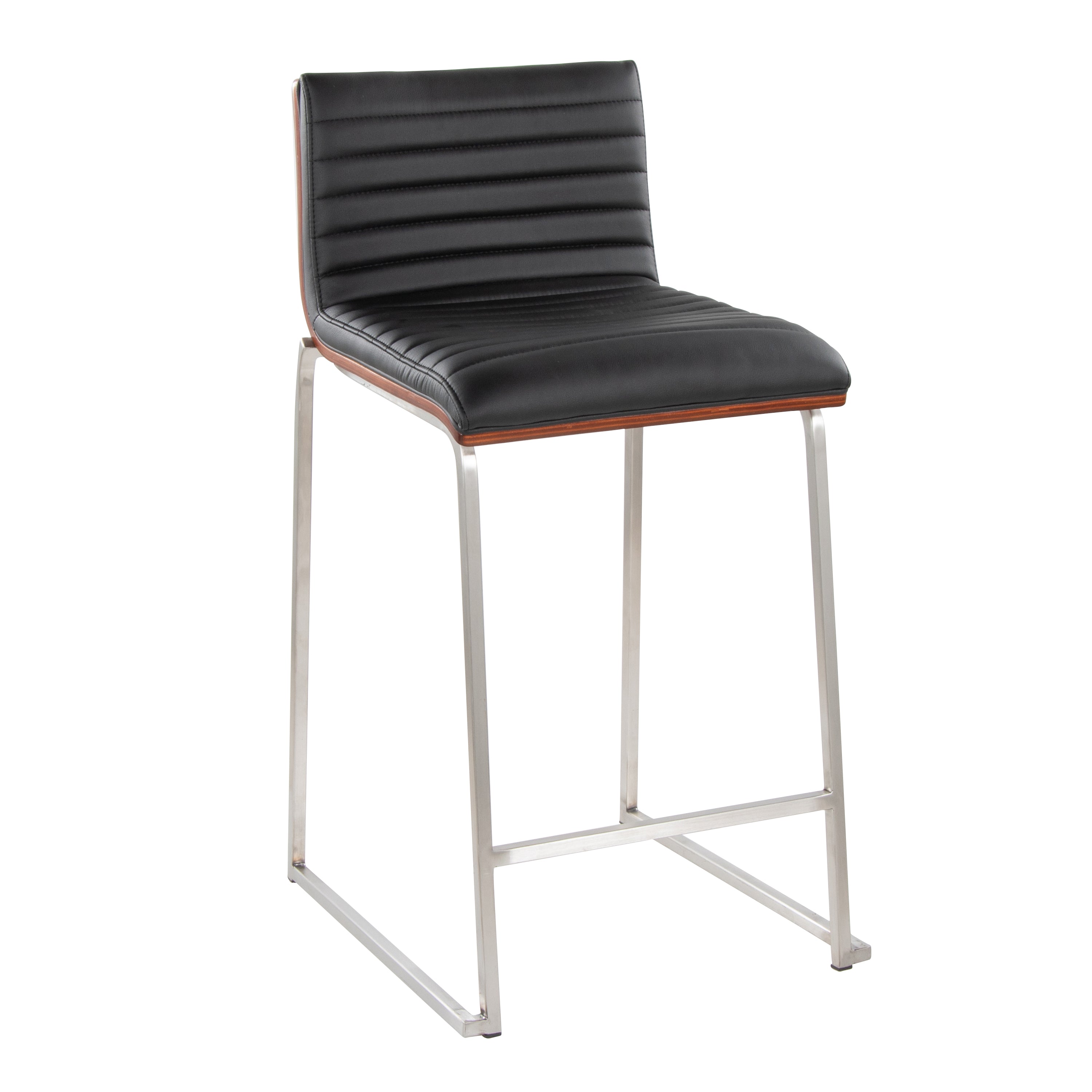 26" Contemporary Fixed-Height Counter Stool in Stainless Steel