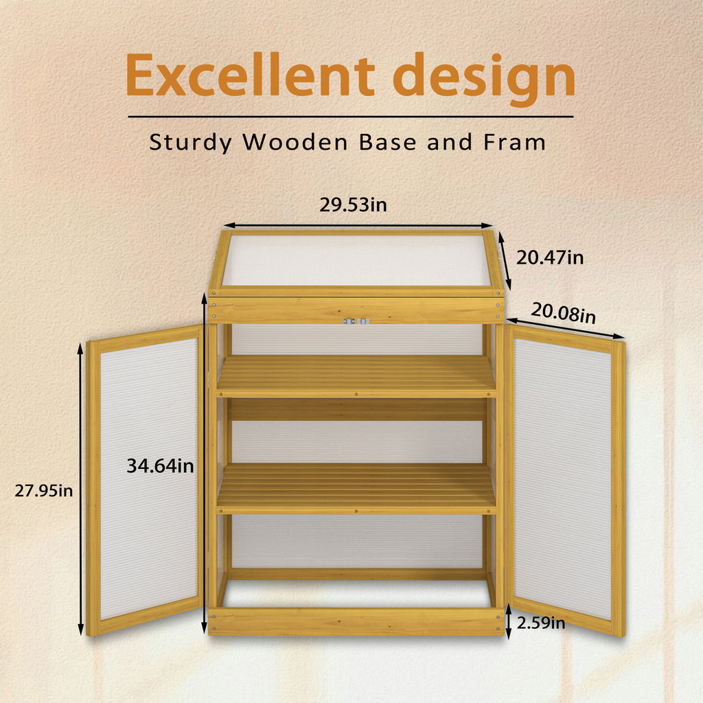 Wooden Cold Frame Greenhouse for Outdoor Gardening
