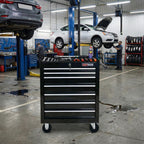 7 Drawers Multifunctional Tool Cart with Wheels - Black