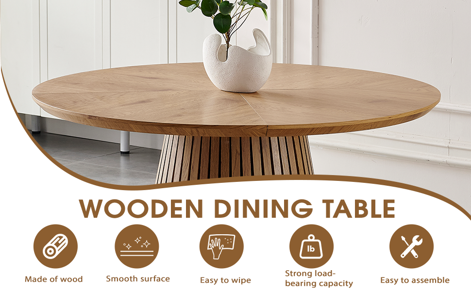 Wooden Round Dining Table