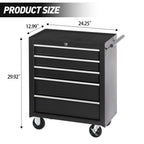 5-Drawer Rolling Tool Chest With Lock & Key