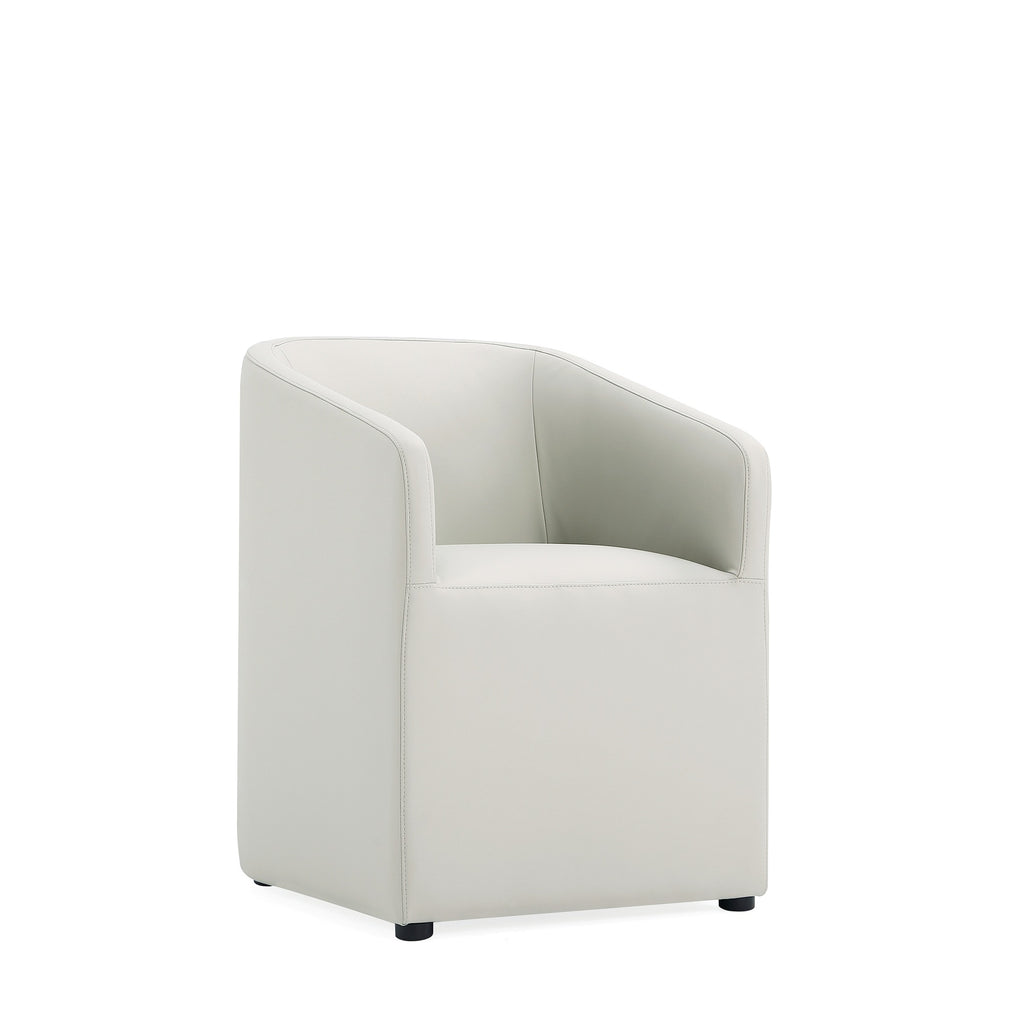 Anna Round Vegan Leather Armchair in Stone