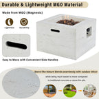 U_Style MGO Outdoor Square Fire Pit Table