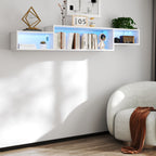 65.35in Wall Mounted Floating TV Stand with Color LEDs