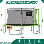 14FT Trampoline with Enclosure Net