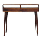 Elevated Chestnut Console Table, 2-Drawers, Nordic Legs
