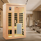 Low EMF Hemlock Wood Far-Infrared Indoor Two Person Sauna Room