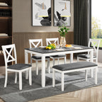 6-Piece Dining Table Set with Bench