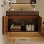 30" Modern Wall-Mounted Bathroom Vanity with Ceramic Sink