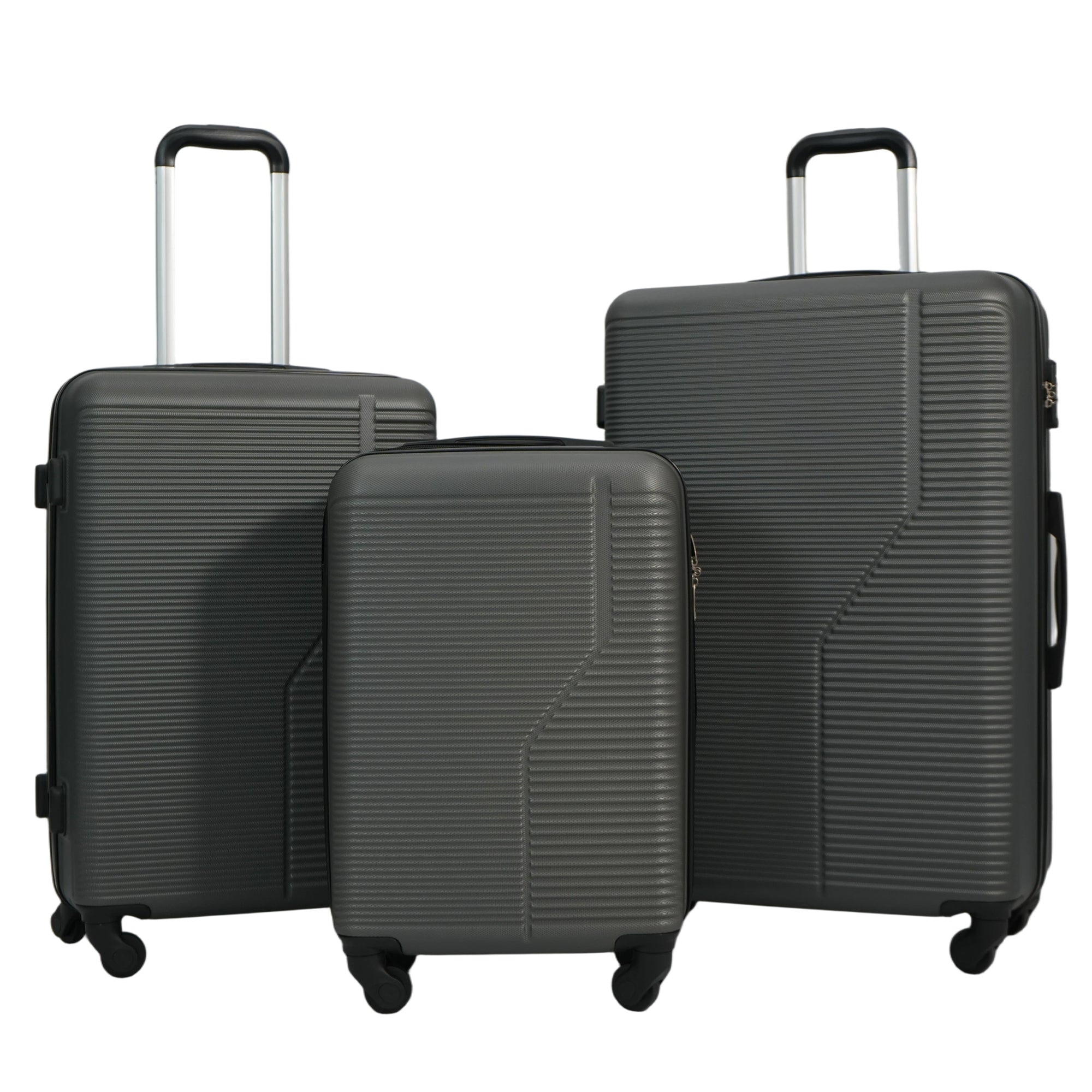 7-Piece Luggage Set ABS Lightweight & Durable Suitcase with Spinner Wheels TSA Lock (20/24/28) Dark Grey