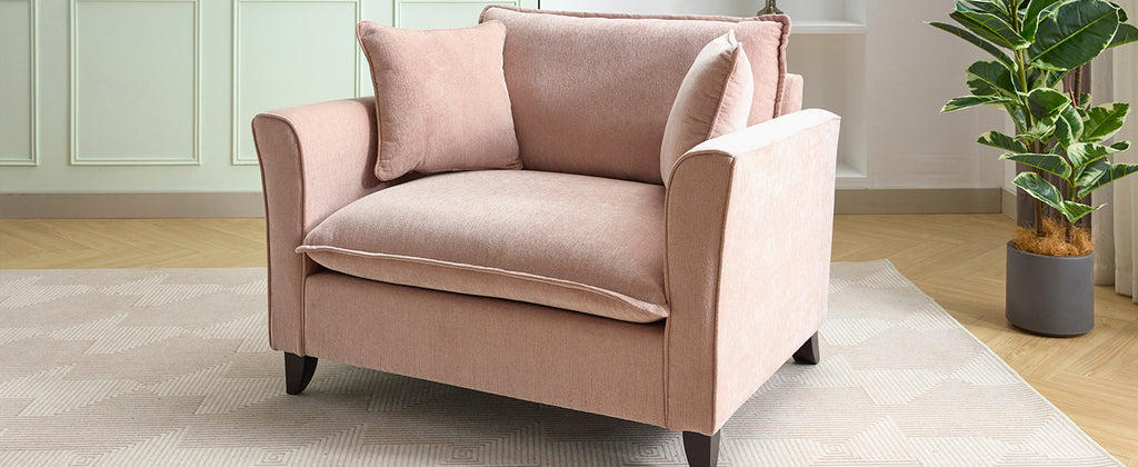 46.3" Oversized Armchair in Chenille Fabric