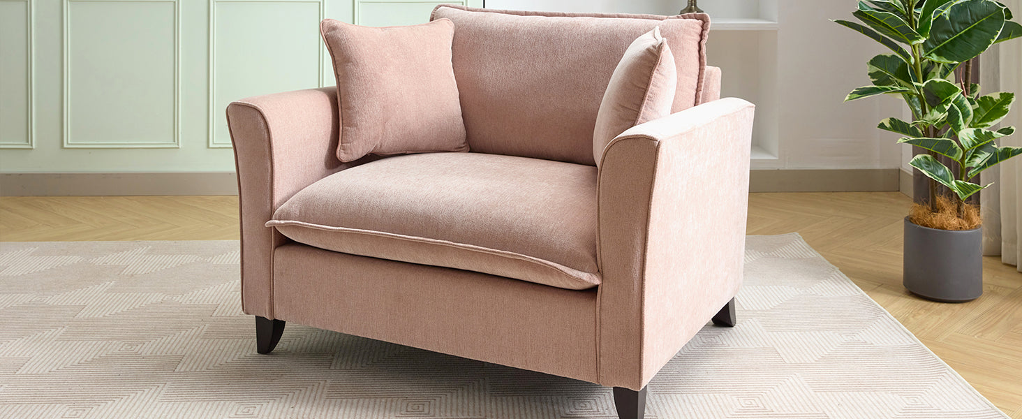 46.3" Oversized Armchair in Chenille Fabric