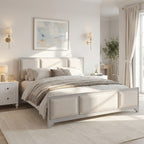 King Size Bed Frame with Upholstered Headboard