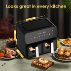 10QT Dual Air Fryer - Double Basket Air Fryer with Touchscreen Control