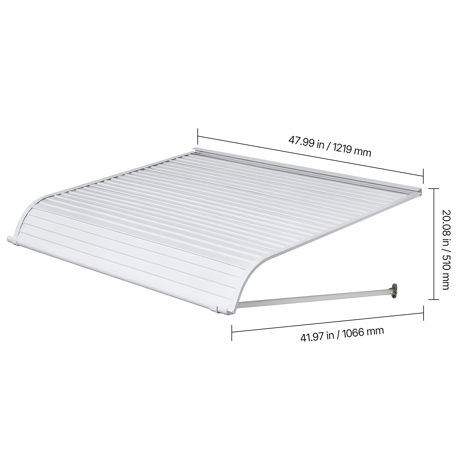 Window Awning Door Canopy 48x42 in Aluminum Alloy