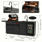 84-Inch Deluxe Stainless Steel Gas Outdoor Kitchen Barbecue Grill