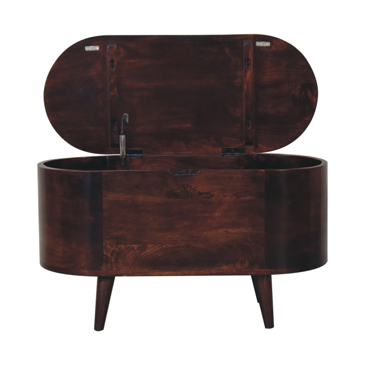 Solid Wood Light Rounded Lid-up Blanket Box
