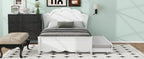 Full Size Wood Platform Bed with Headboard and Twin Size Trundle