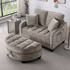 Two-Seater Sofa with Storage Footrest