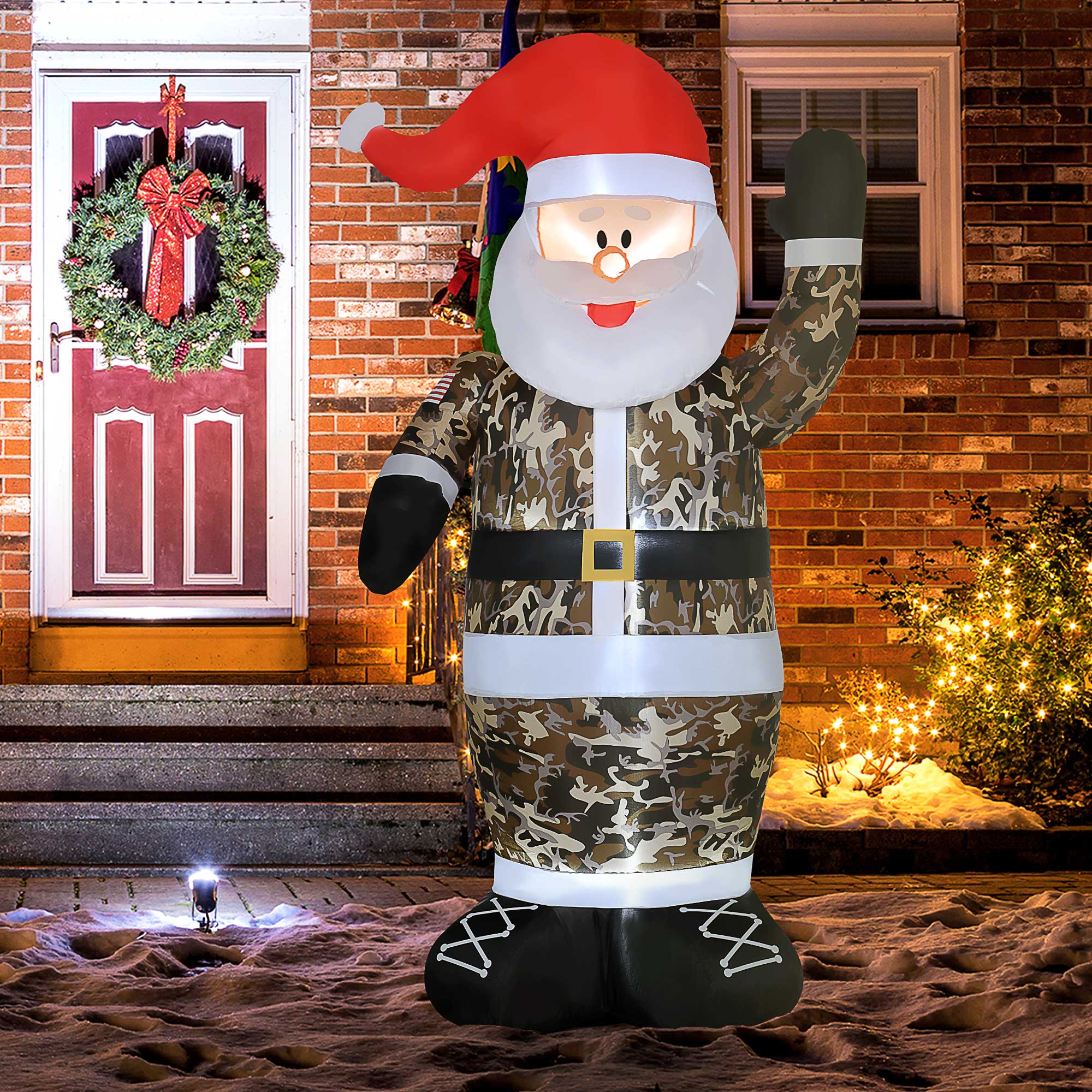 HOMCOM 8' Christmas Inflatable Outdoor Decorations Santa Claus