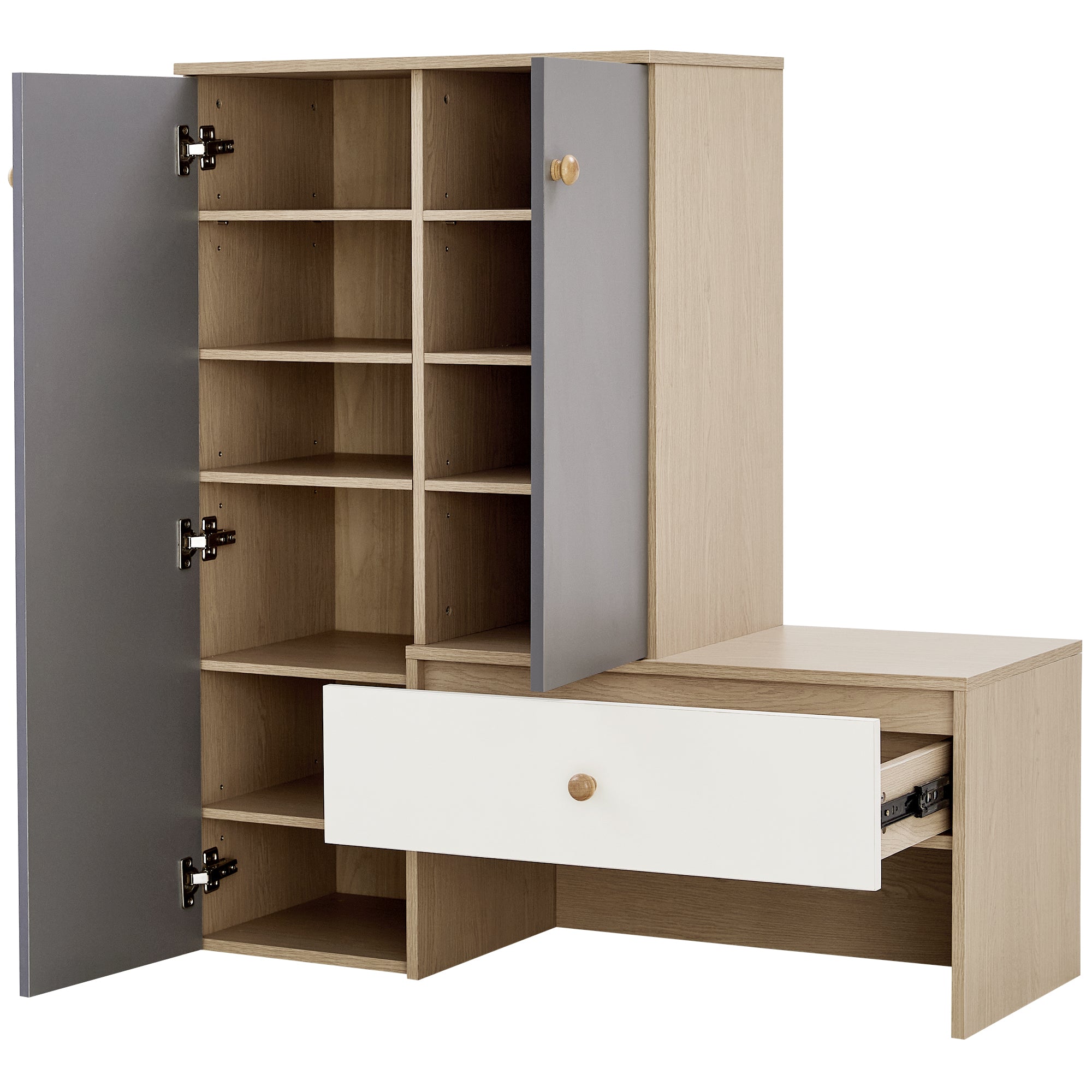 12 Pair Shoe Storage Organizer with Bench