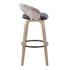30" Contemporary Fixed-Height Barstool with Swivel in Light