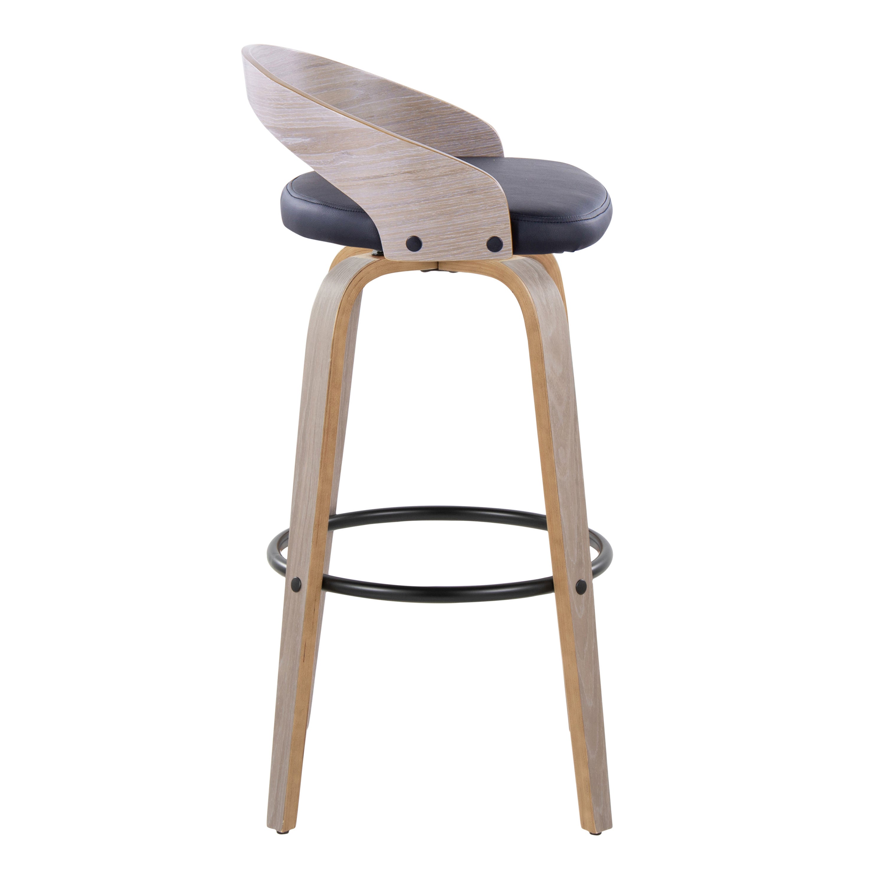 30" Contemporary Fixed-Height Barstool with Swivel in Light