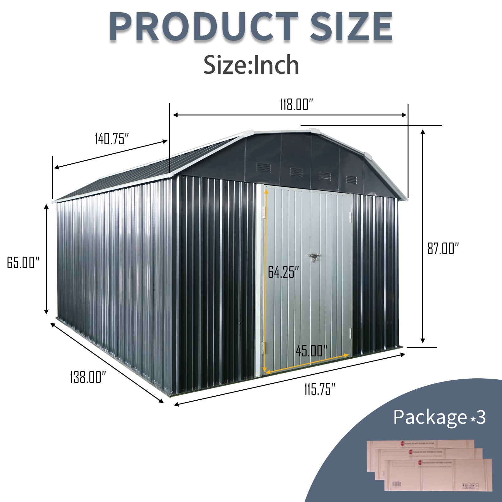 10 ft x 12 ft Outdoor Metal Storage Shed