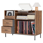 Record Player Stand with Adjustable Shelves