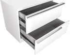 White Lacquer Wood 2-Drawer Nightstand