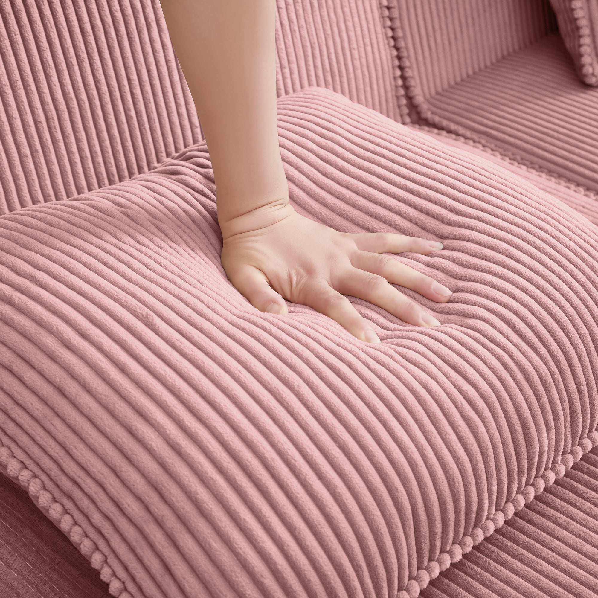 Armless Sofa with Pillow Corduroy - Pink