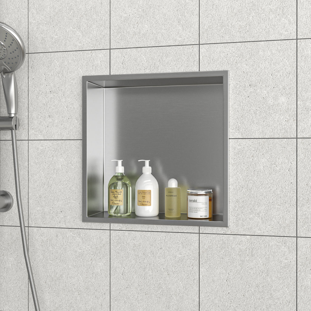 12" x 12" Stainless Steel Shower Niche, Brushed Nickel