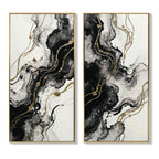 Eclipse Modern Black White & Gold Abstract Set